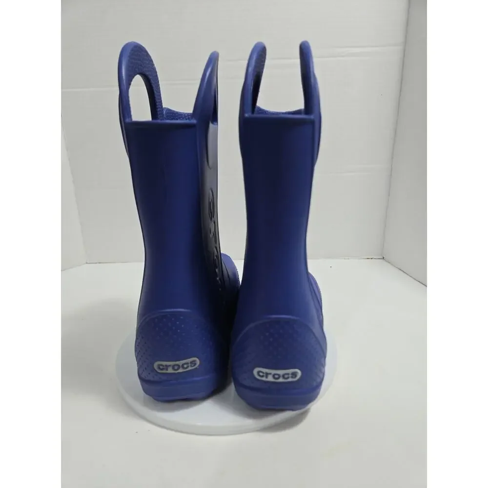 Crocs Rain Boots Kids Size J3 Handle It Waterproof Boot Boys Girls Blue